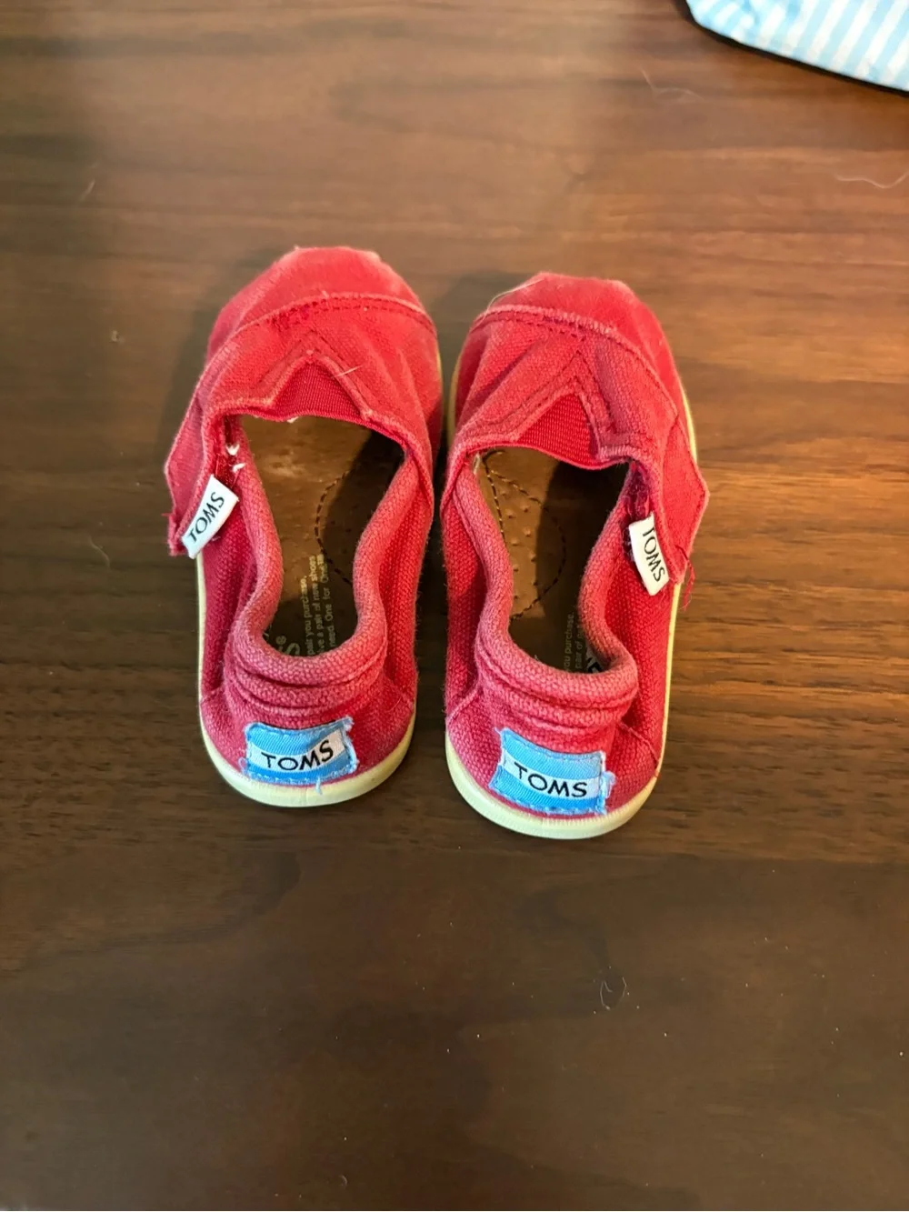 Toms Kids Slip-On Shoes Red Canvas